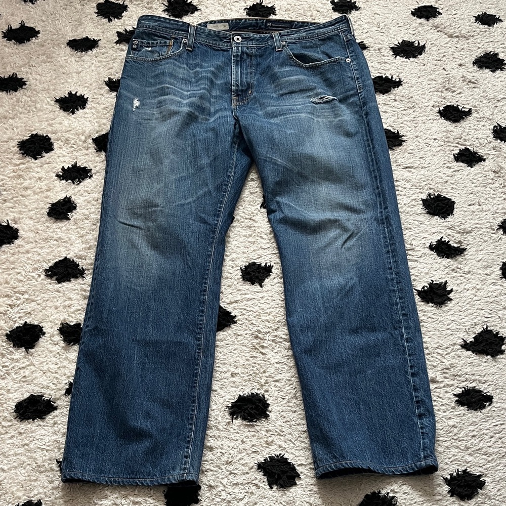 AG Adriano Goldschmeid size 38x34 the hero relaxed Classic Blue Denim Jeans